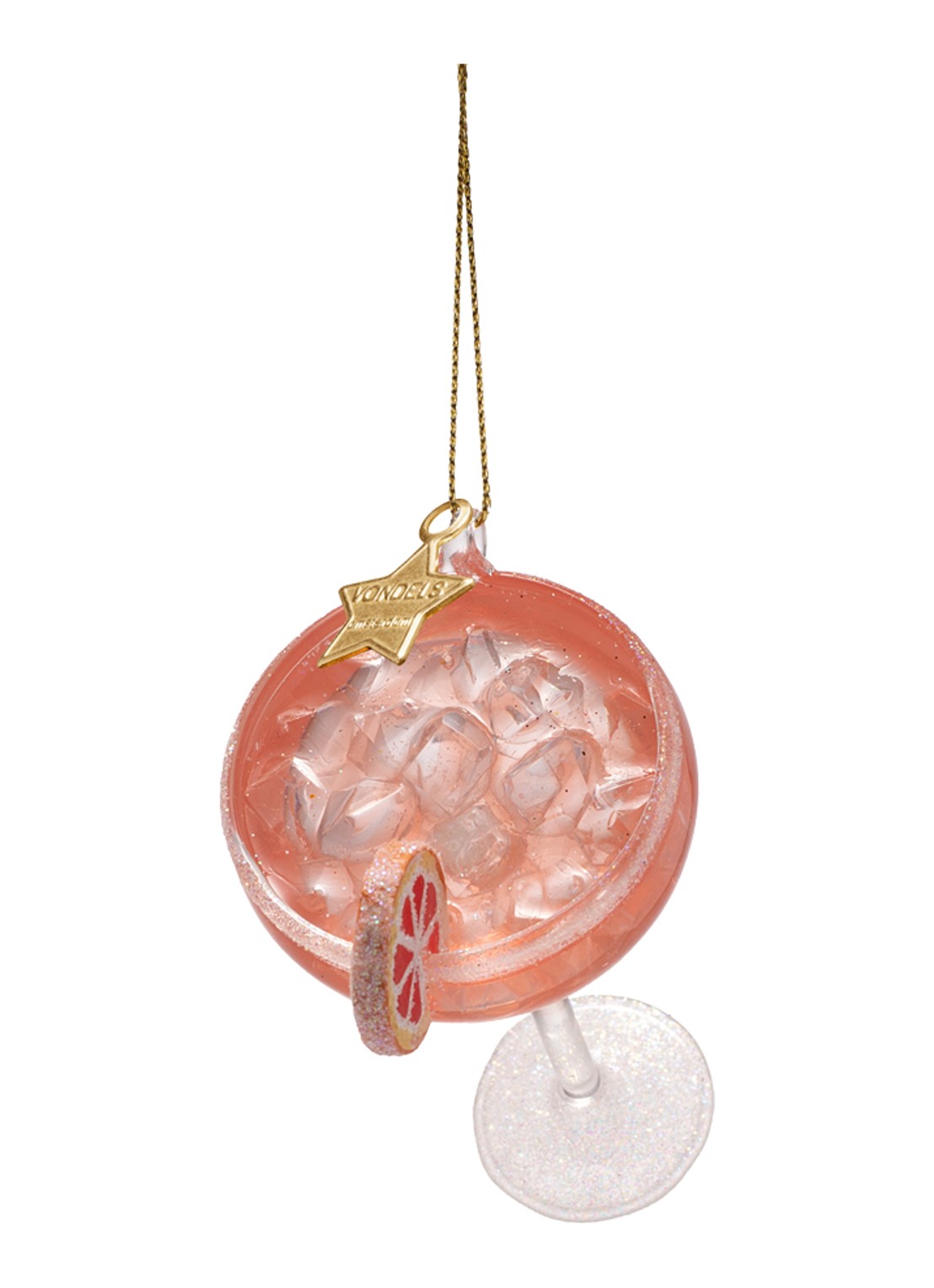 Vondels Paloma Cocktail kersthanger 10,5 cm - detail 2 roze