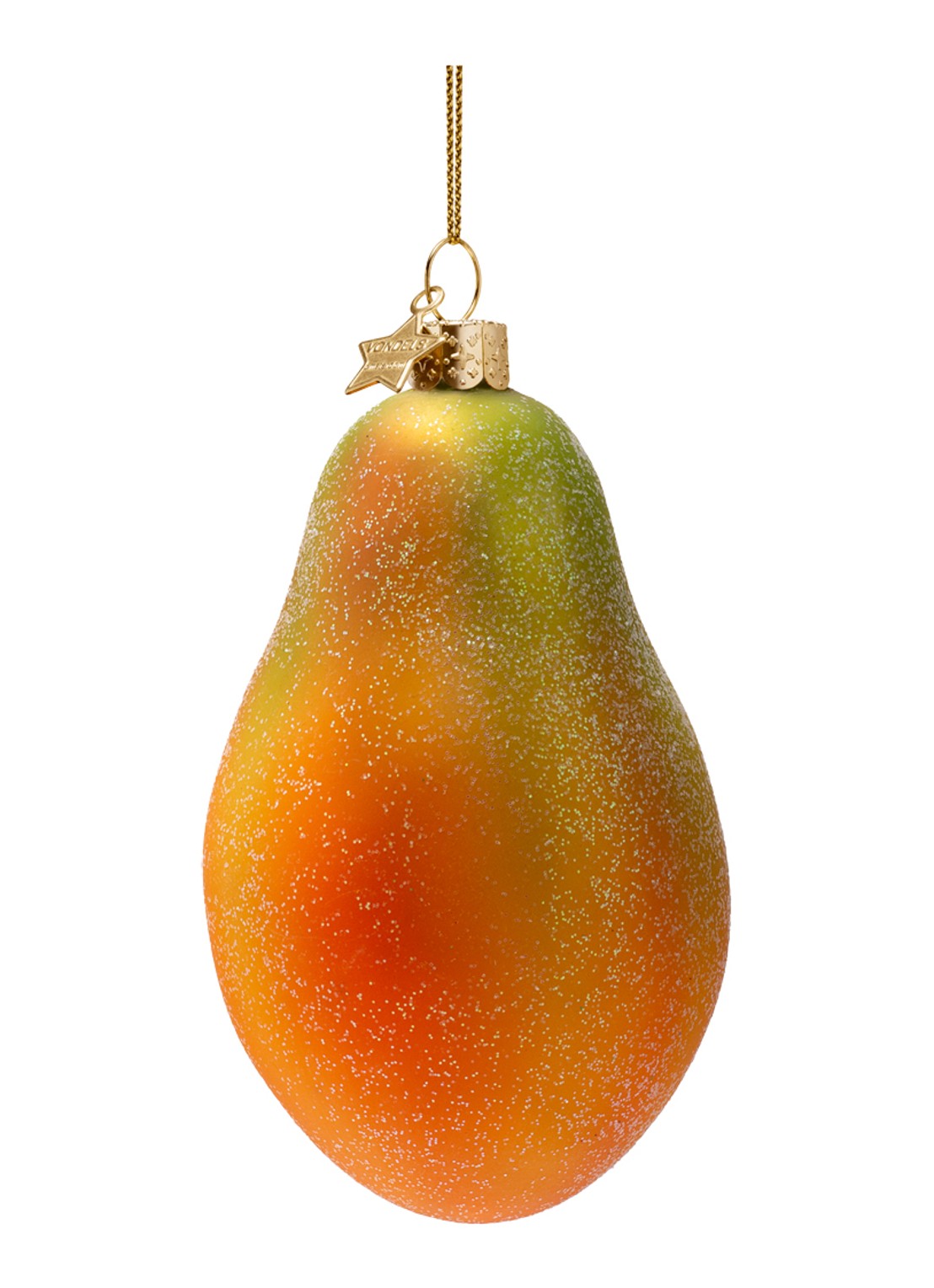 Vondels Papaya kersthanger 10,5 cm - achterkant 5 orange