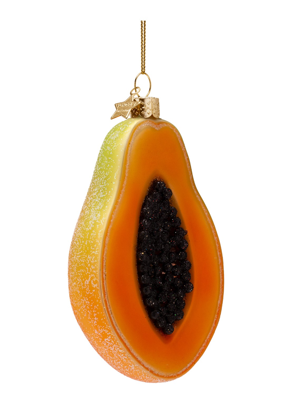 Vondels Papaya kersthanger 10,5 cm - voorkant orange