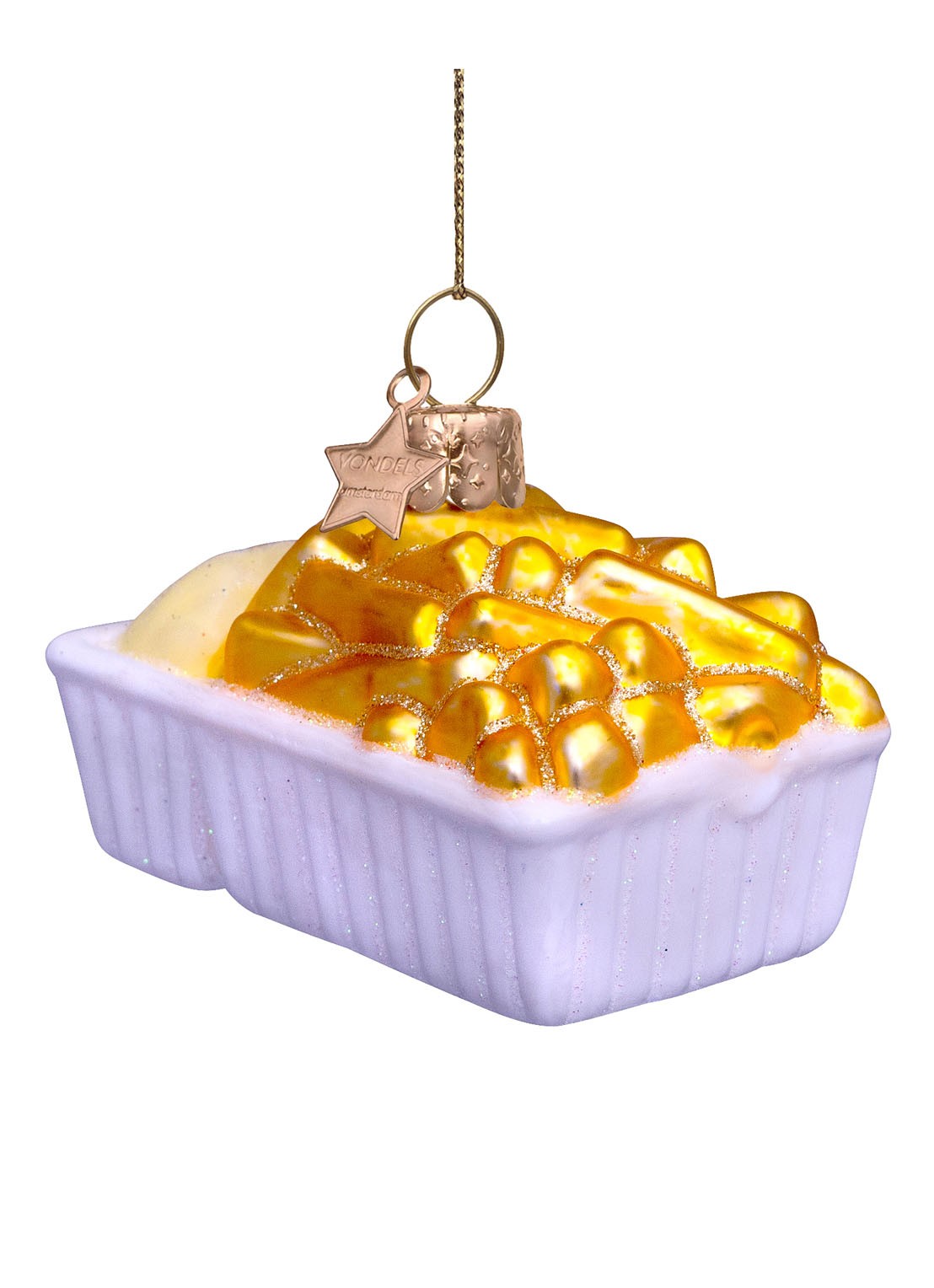 Vondels Patat met mayonaise kersthanger 6 cm - detail 3 wit