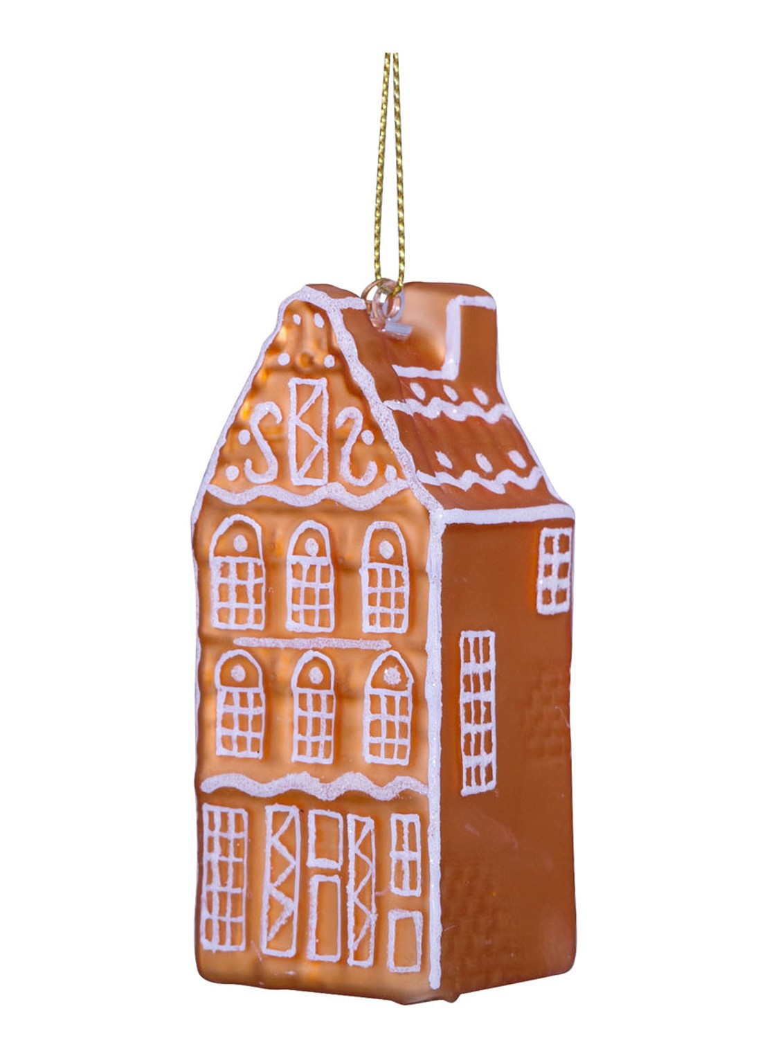 Vondels Peperkoek Grachtenpand kersthanger 8,5 cm - detail 2 bruin