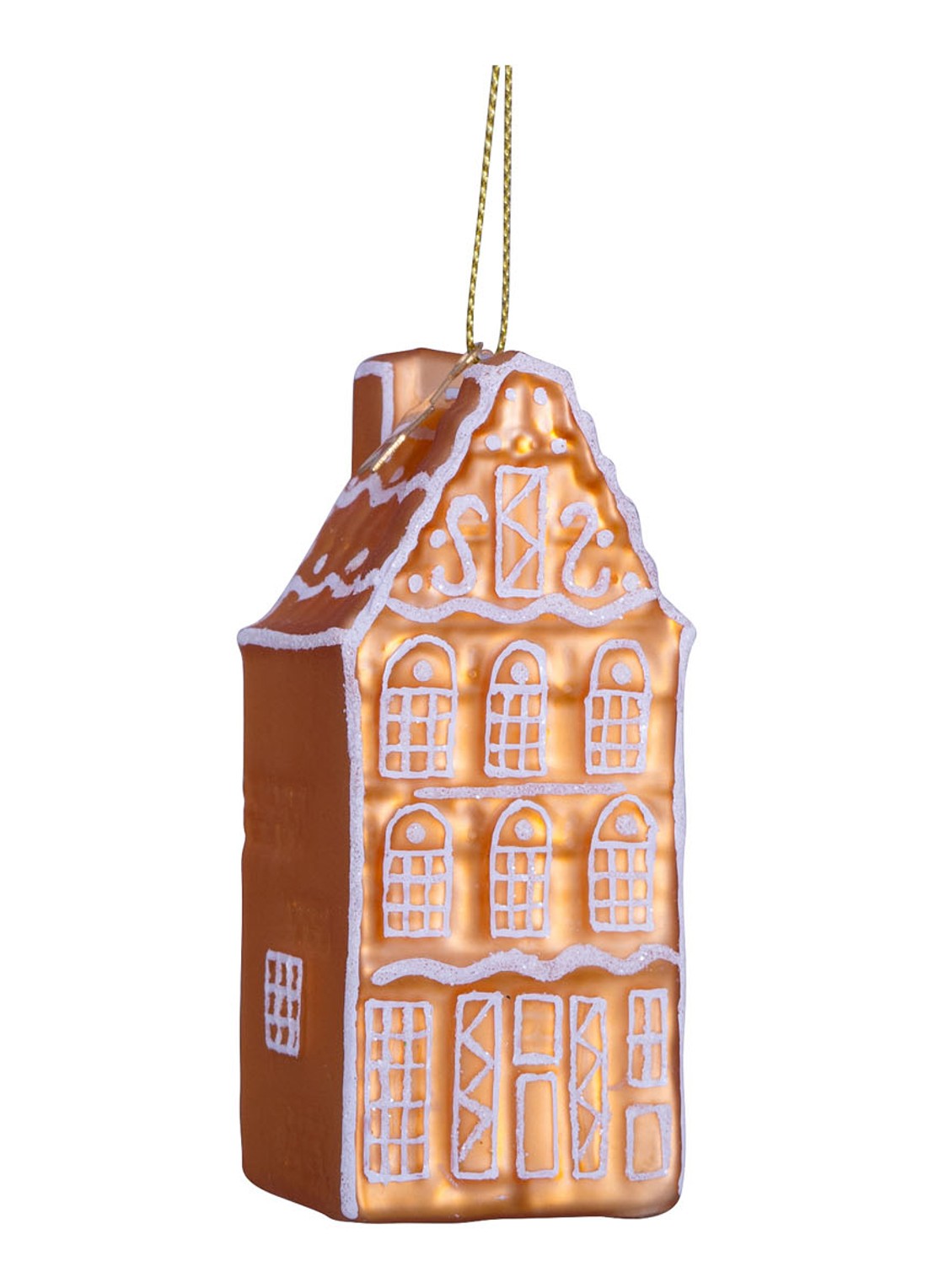 Vondels Peperkoek Grachtenpand kersthanger 8,5 cm - voorkant 4 bruin