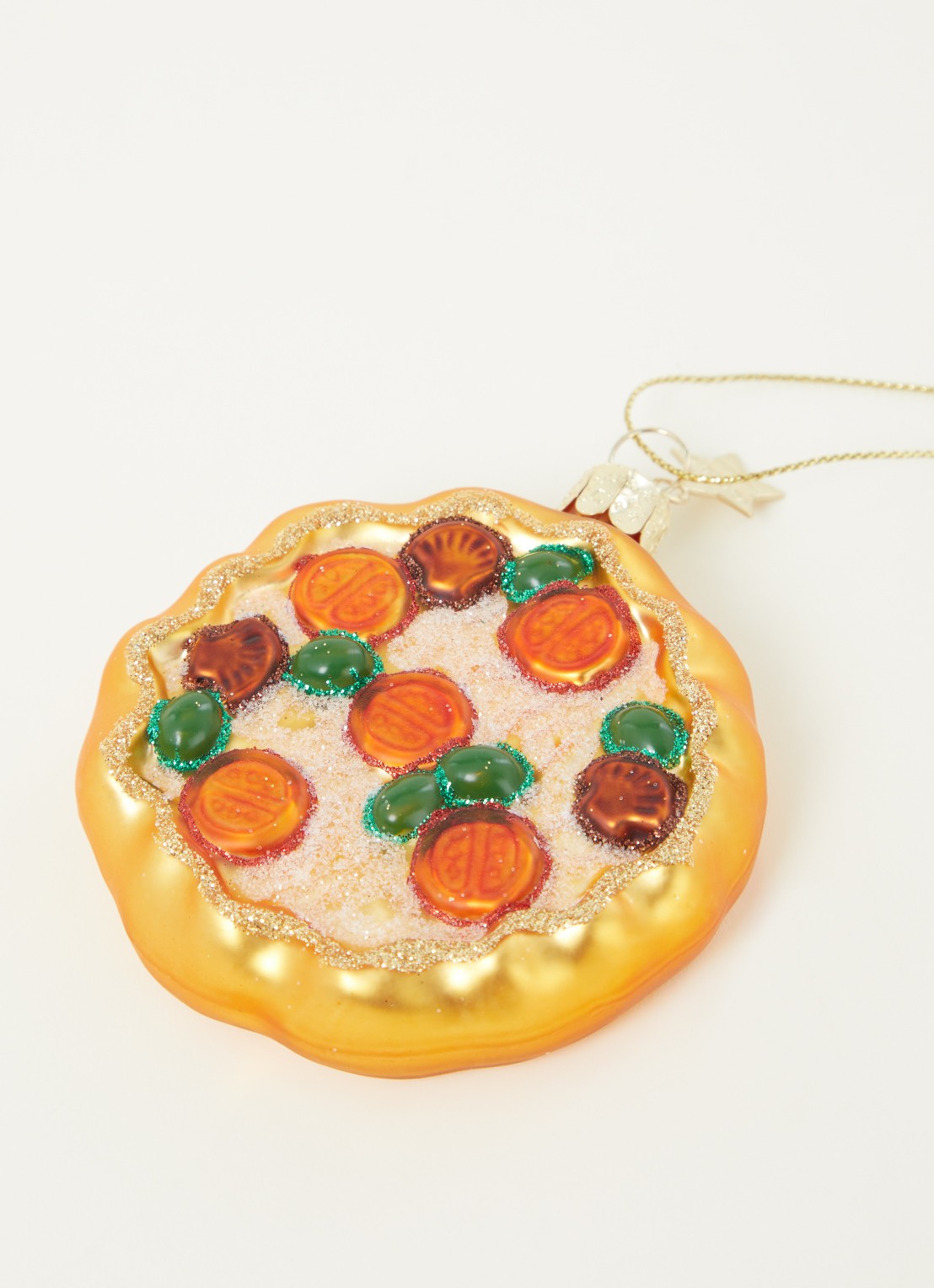 Vondels Pizza kersthanger 8 cm - detail 3 orange