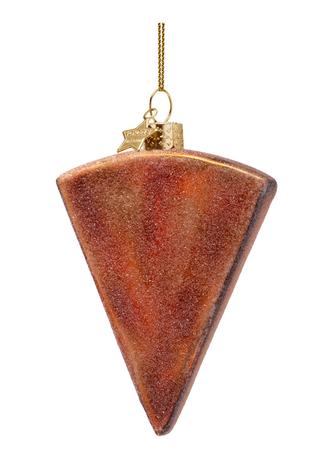 Vondels Pizza Punt kersthanger 10 cm - achterkant 2 beige