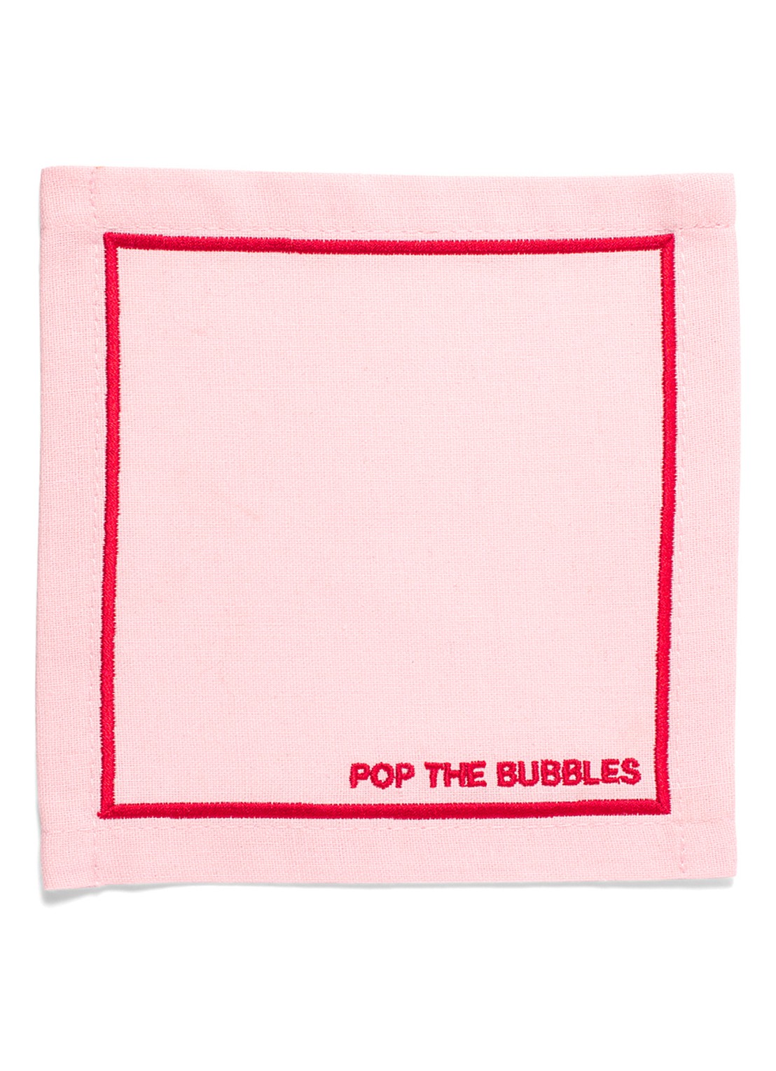 Vondels Pop the Bubbles servetten 14 x 14 cm set van 2 - voorkant 2 roze