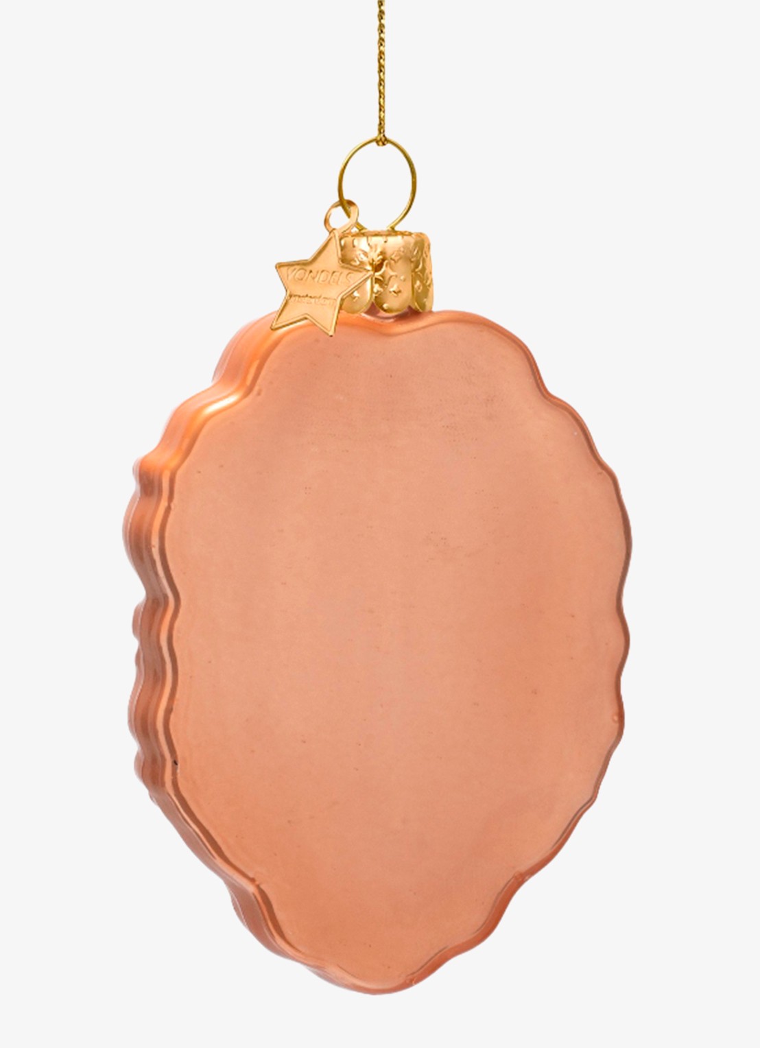 Vondels Press for Spa Day Knop kersthanger 9 cm - achterkant goud