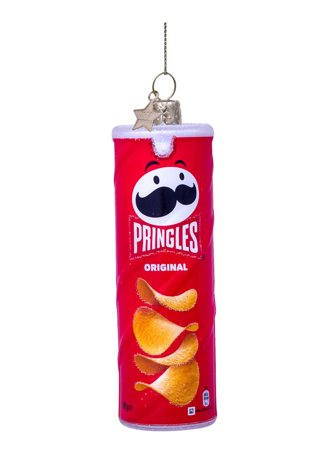 Vondels Pringles Chips kersthanger 12 cm - voorkant 3 rood