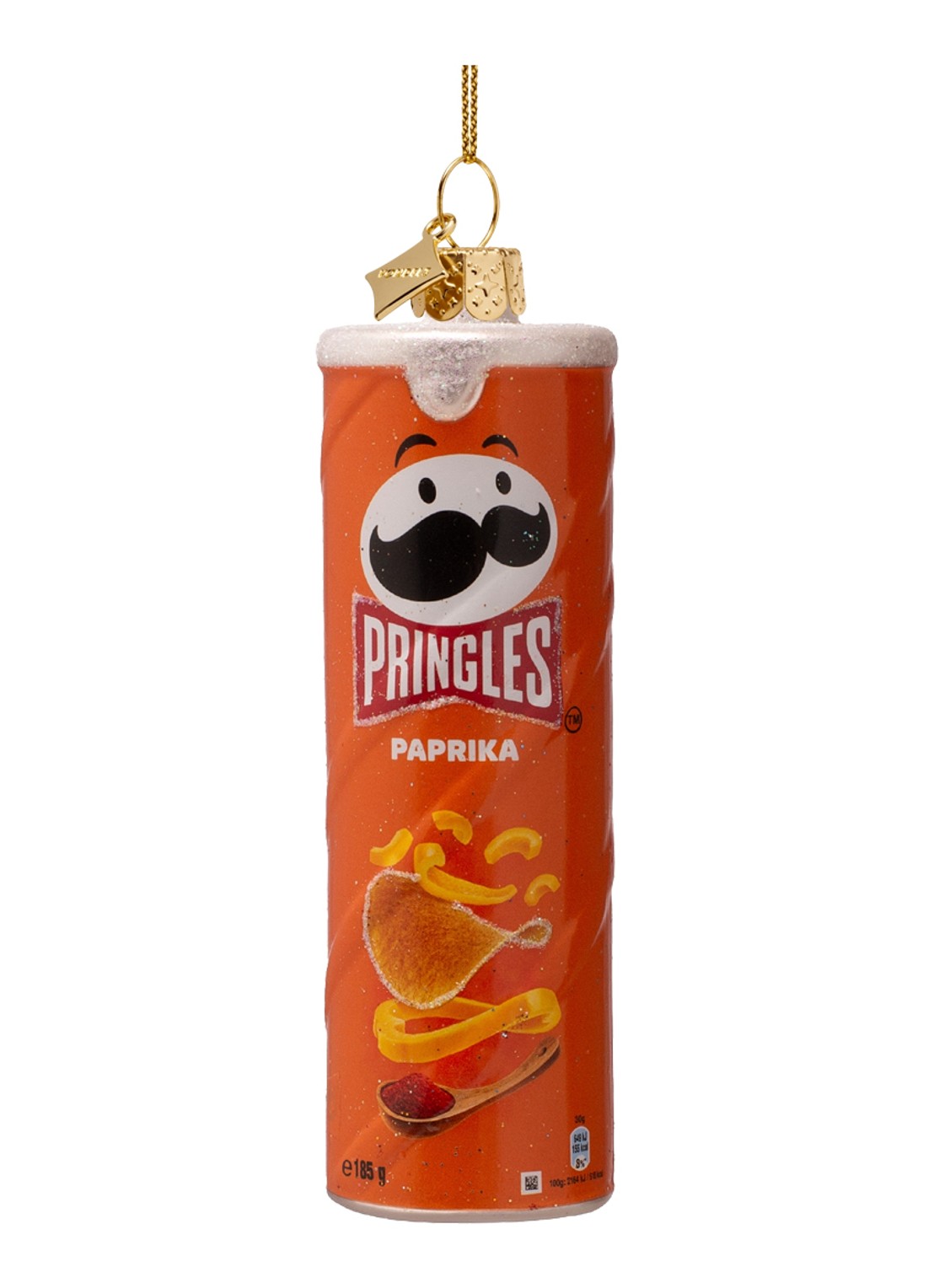 Vondels Pringles Paprika kersthanger 12 cm - voorkant 3 orange