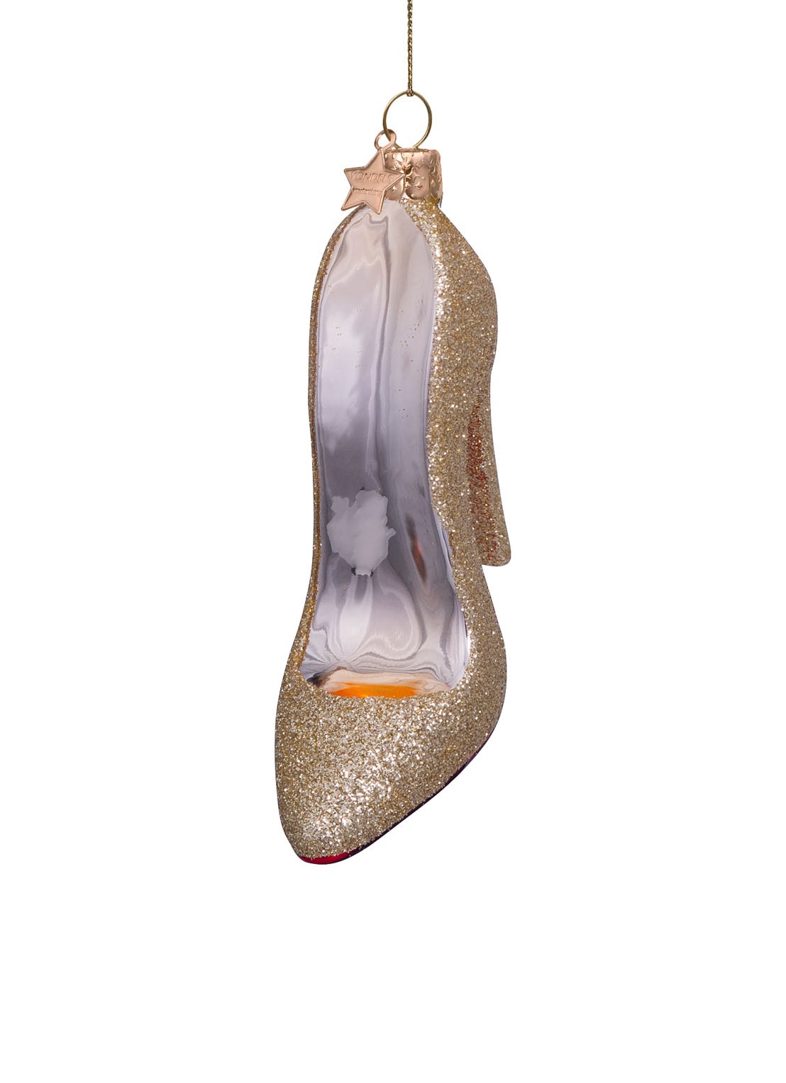 Vondels Pump kersthanger 10 cm - detail 3 goud