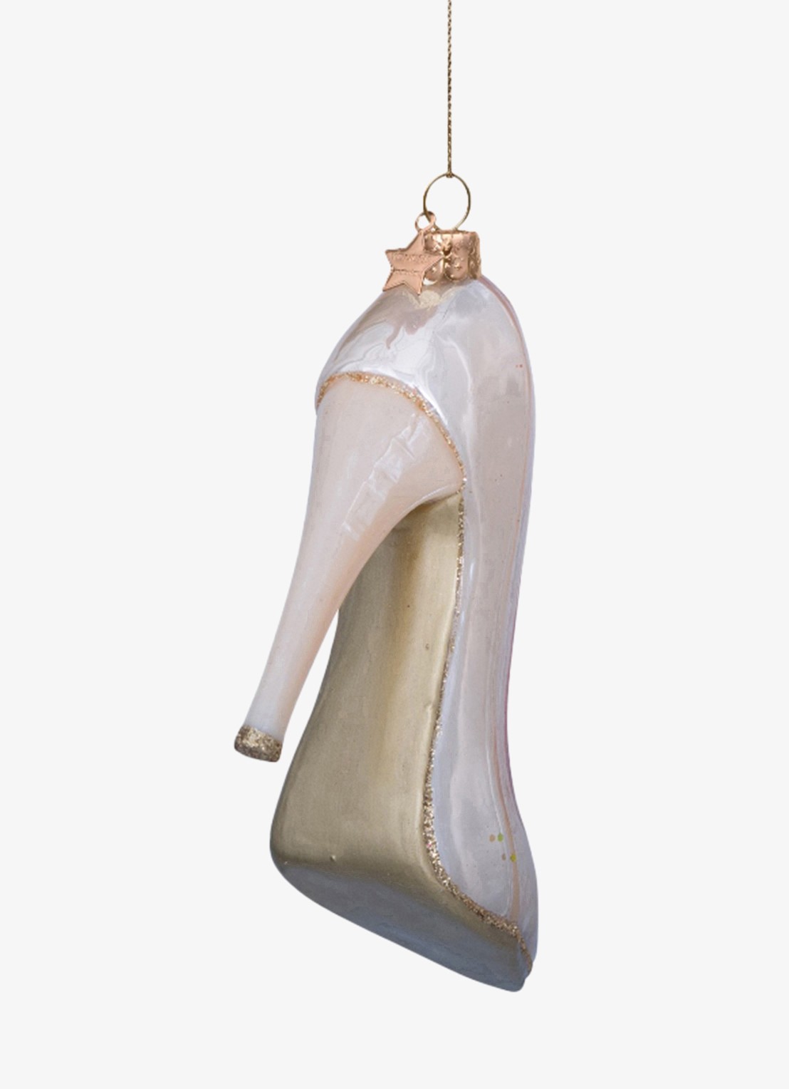 Vondels Pump kersthanger 10 cm - achterkant goud