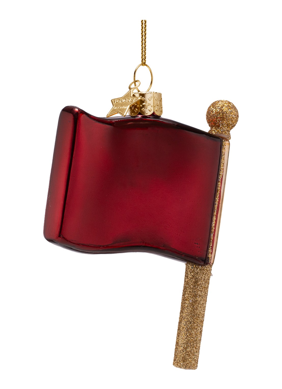 Vondels Red Flag kersthanger 10,5cm - achterkant 4 rood