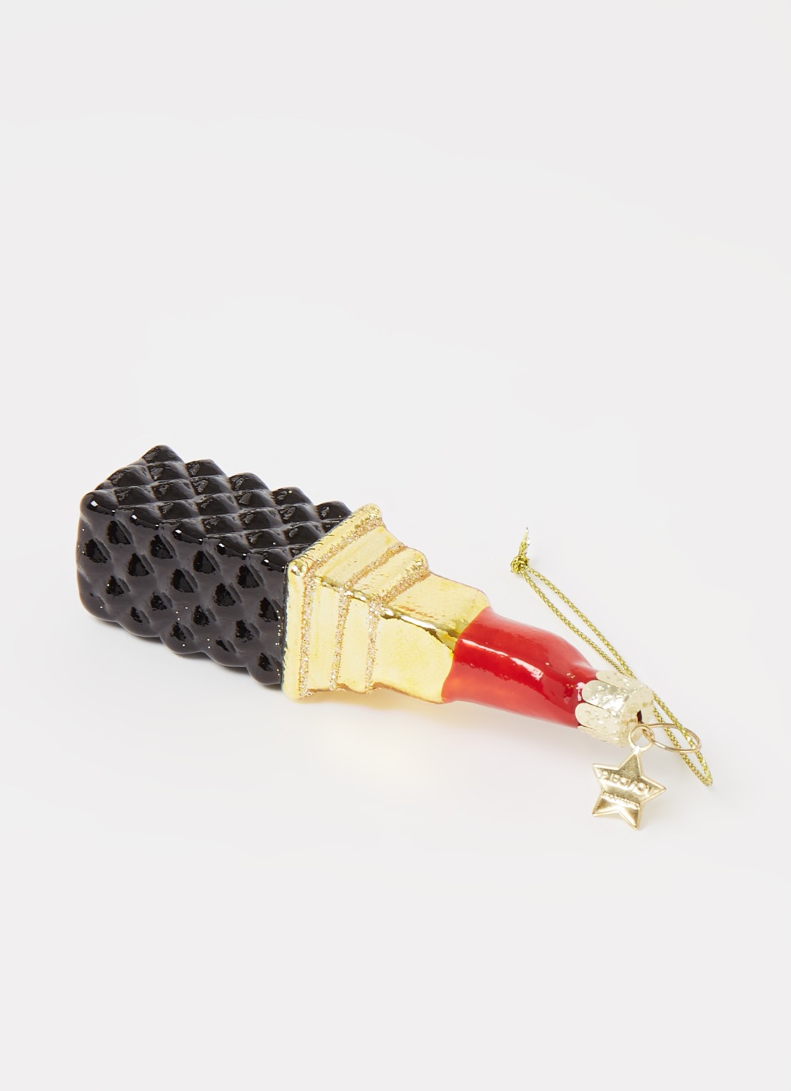 Vondels Red Opal Lipstick kersthanger 11 cm - detail goud