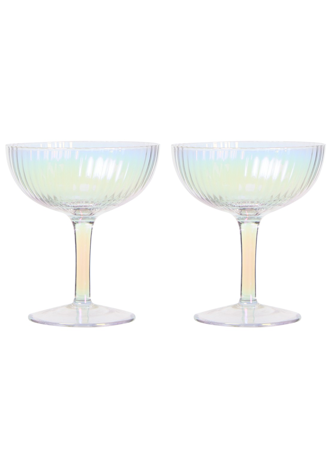 Vondels Ripple Luster champagne glas 15 cl set van 2 - voorkant transparant