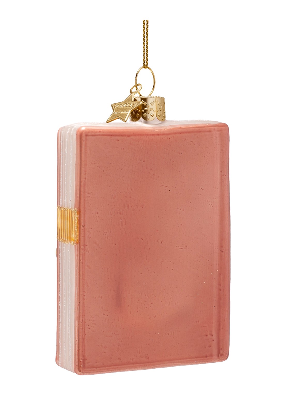 Vondels Roddel Dagboek kersthanger 8,5 cm - achterkant 3 oudroze
