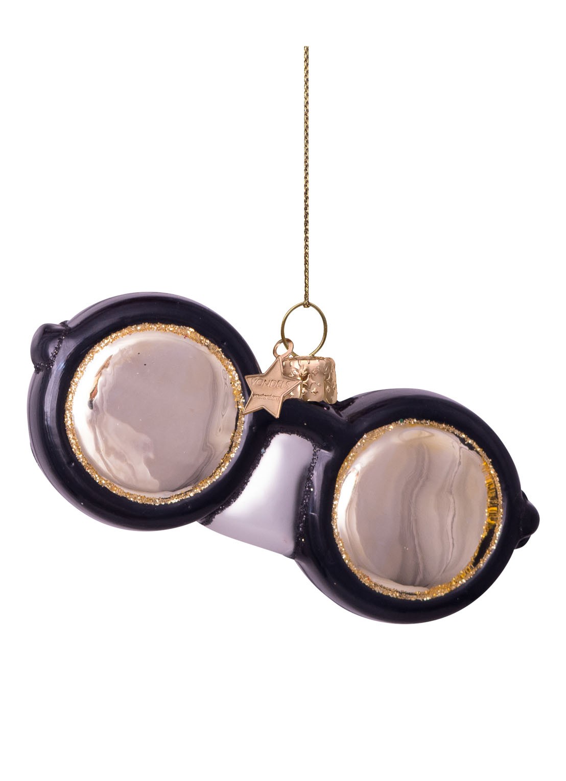 Vondels Ronde Glazen kersthanger 4,5 cm - detail multicolor