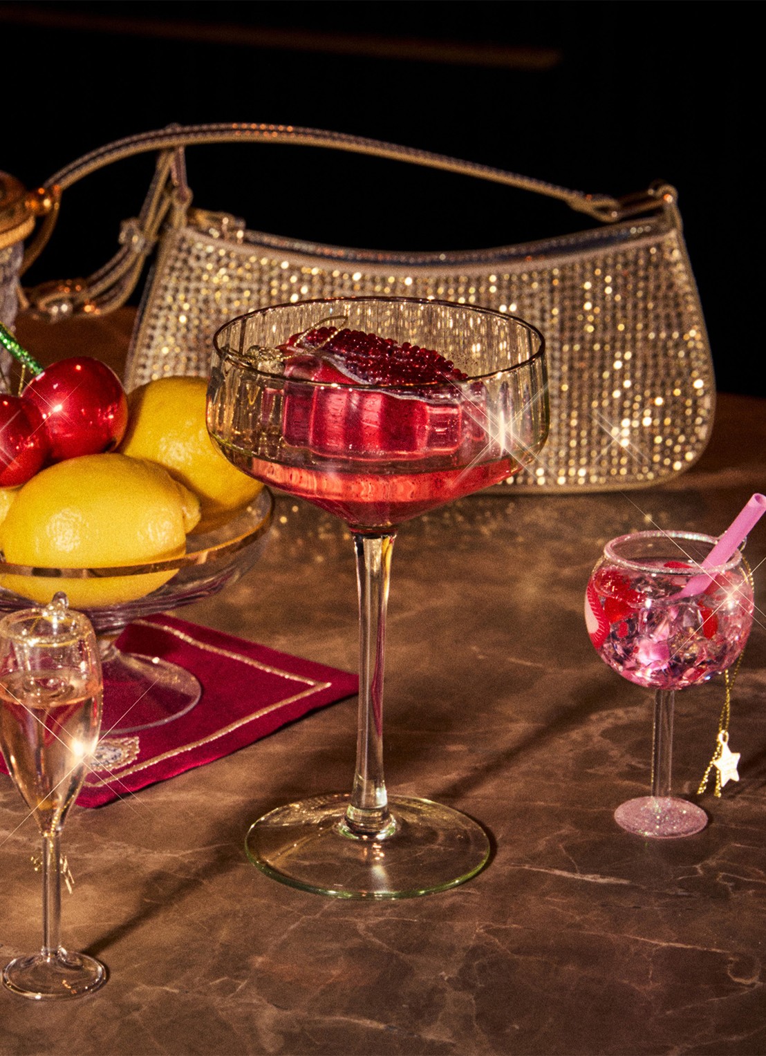 Vondels Roze Gin Tonic kersthanger 11,5 cm - voorkant 5 roze