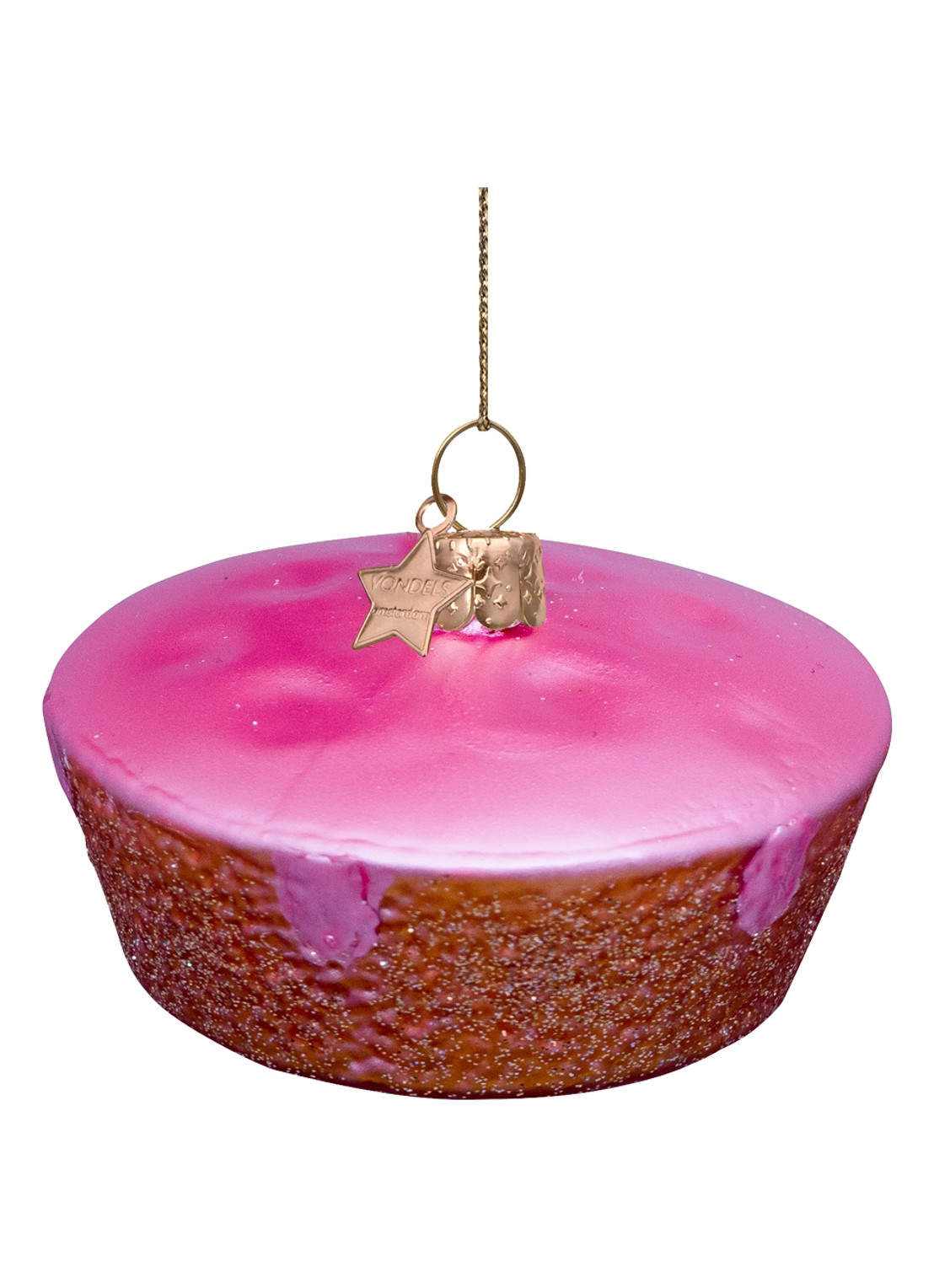 Vondels Roze Koek kersthanger 4,5 cm - detail roze