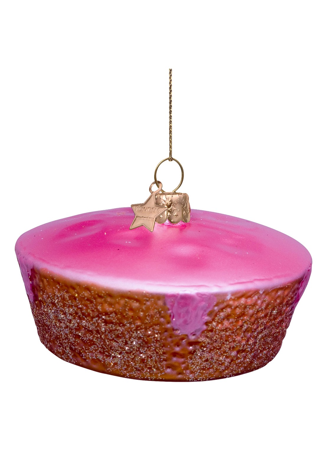 Vondels Roze Koek kersthanger 4,5 cm - detail 2 roze