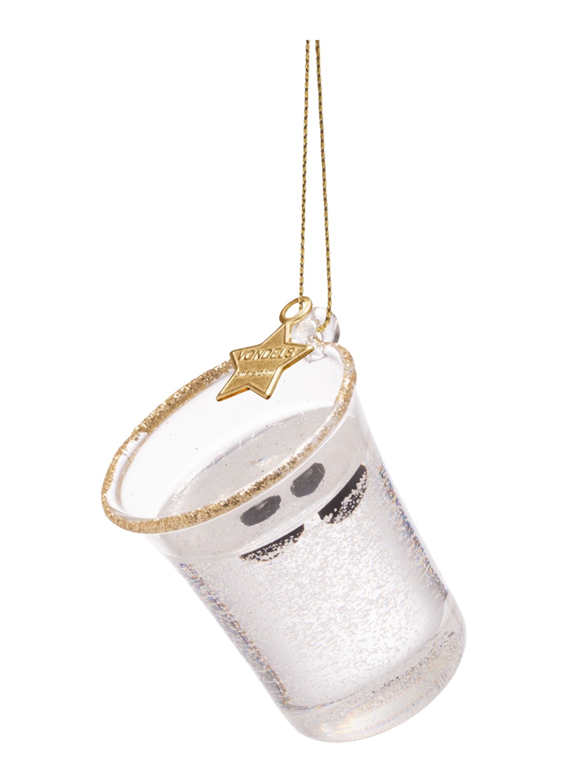 Vondels Sambuca Shot kersthanger 5,5 cm - achterkant 3 transparant