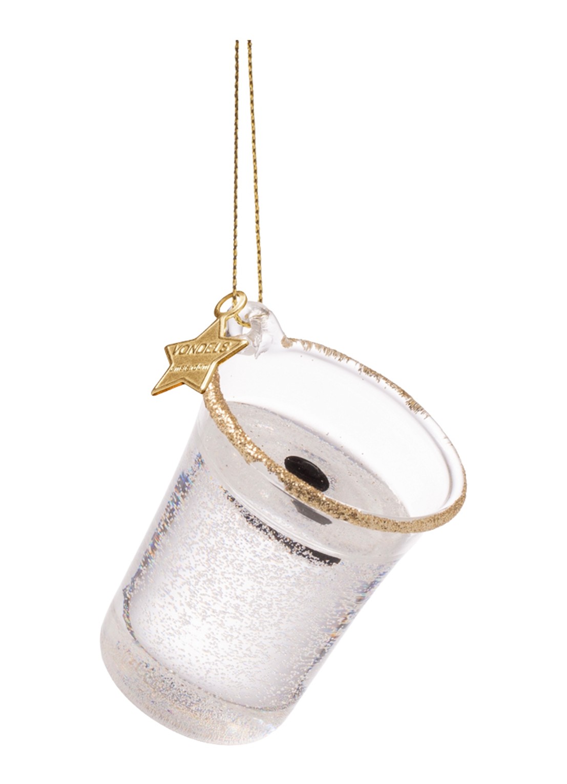 Vondels Sambuca Shot kersthanger 5,5 cm - voorkant transparant