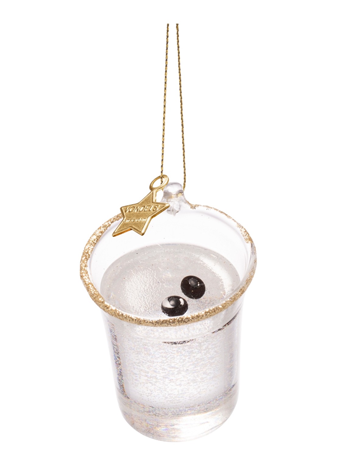 Vondels Sambuca Shot kersthanger 5,5 cm - voorkant 2 transparant