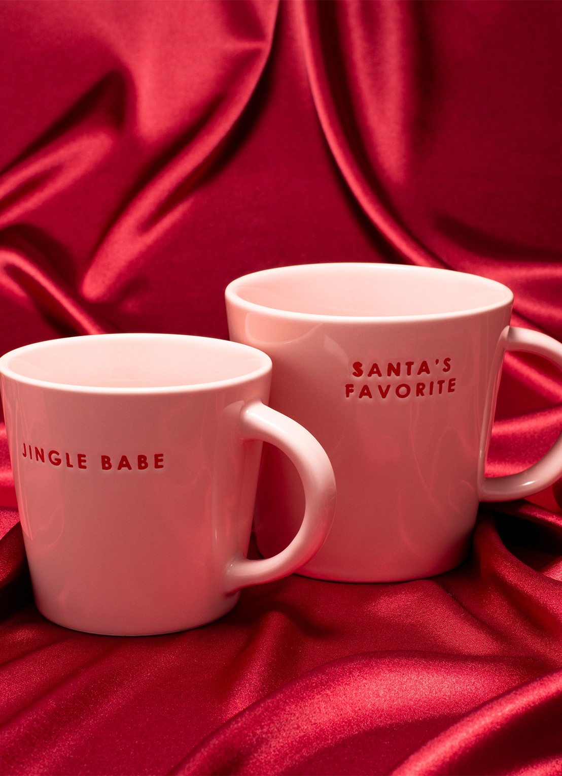 Vondels Santa's Favorite mok 35 cl - voorkant 2 lichtroze