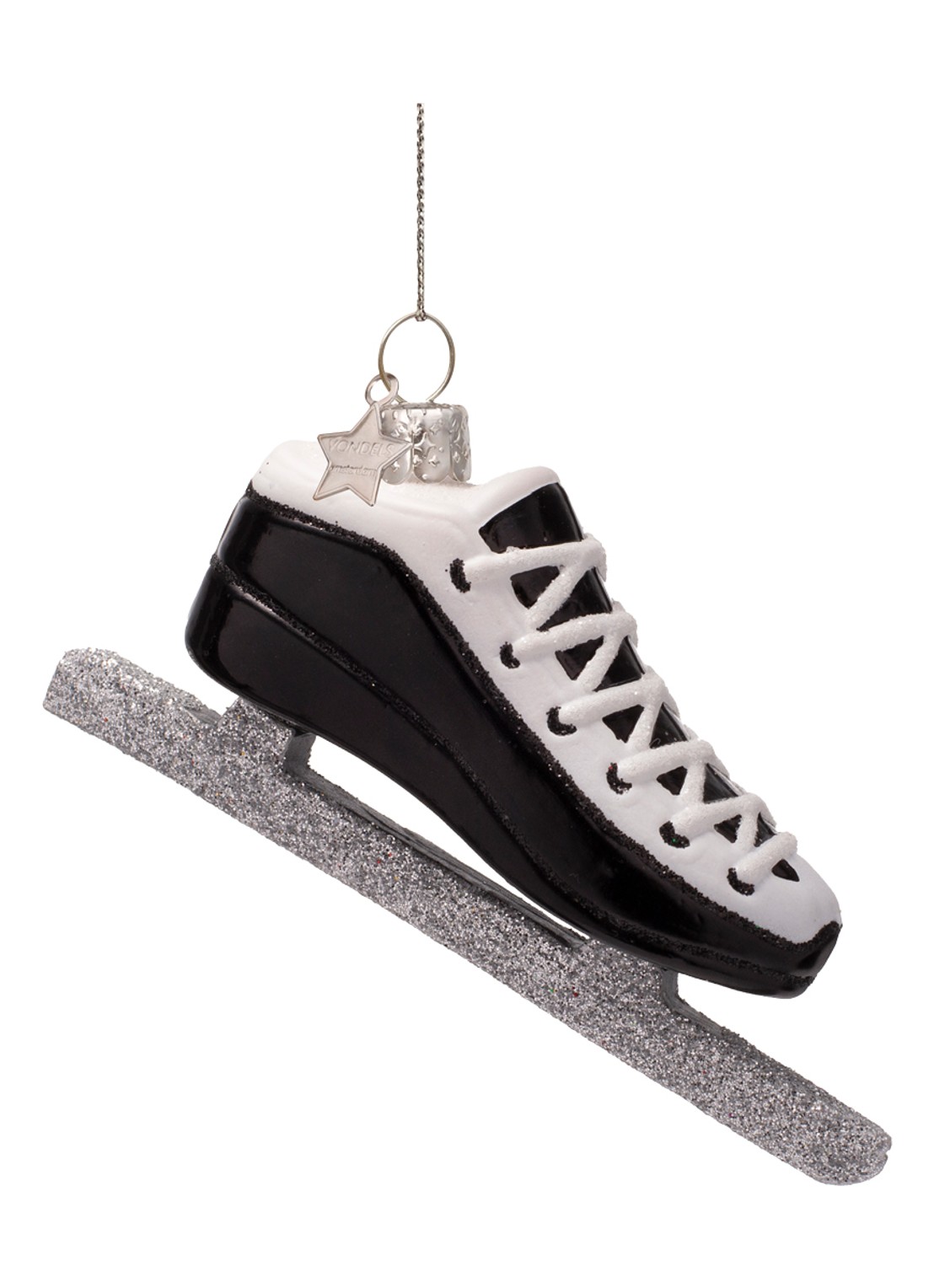 Vondels Schaats kersthanger 5 cm - voorkant zwart