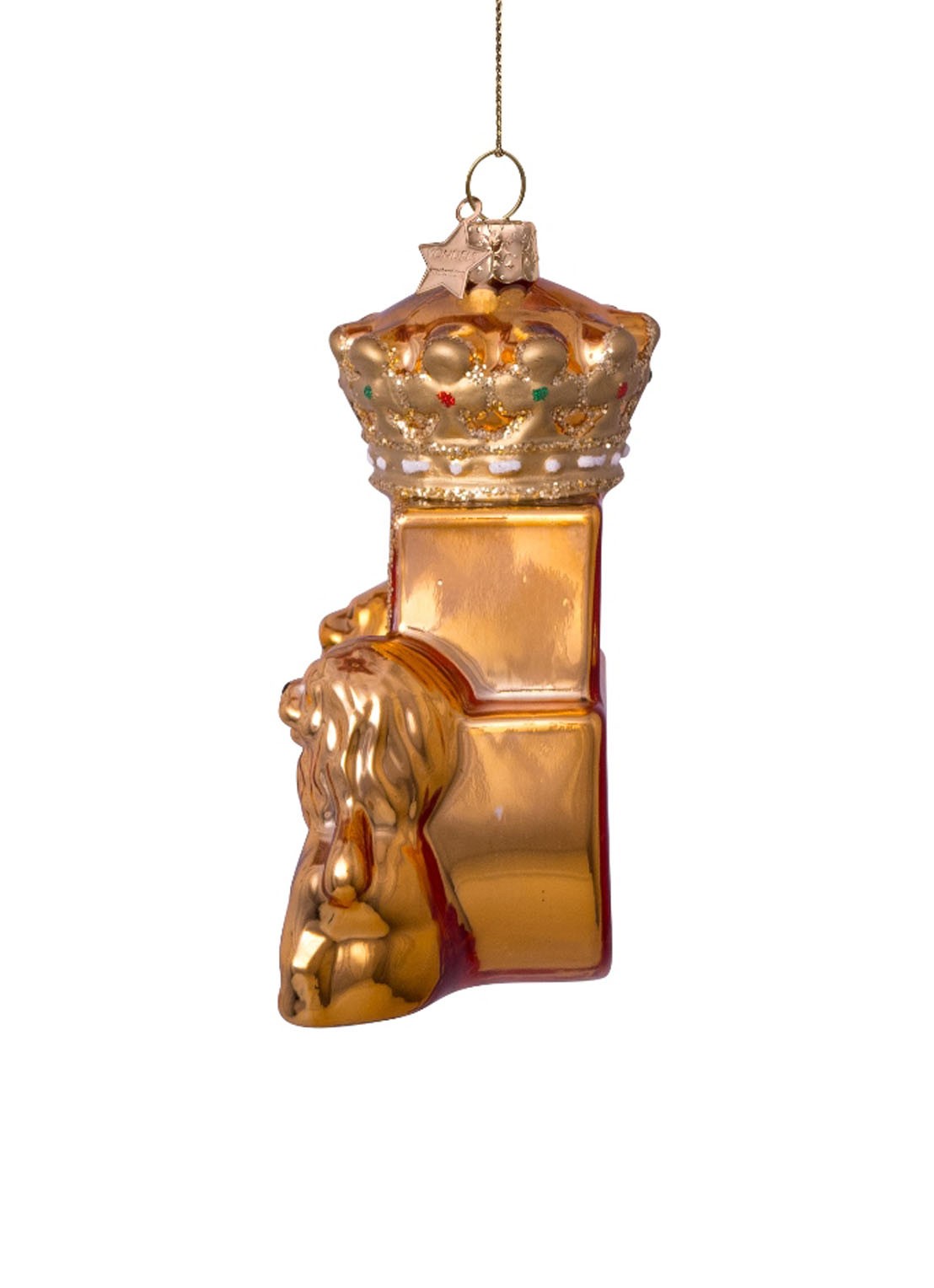 Vondels Schild van Rotterdam kersthanger 10 cm - detail goud