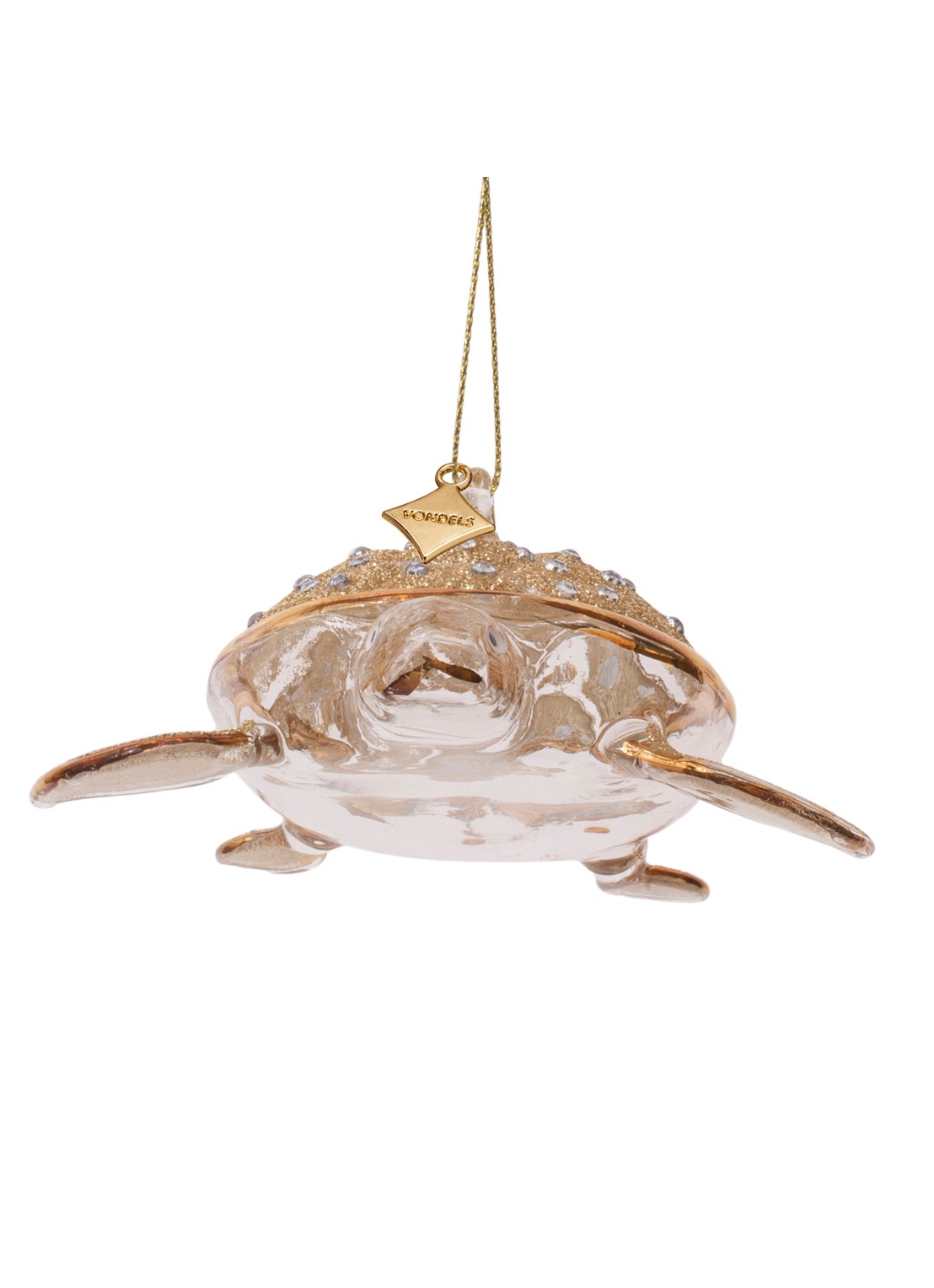 Vondels Schildpad kersthanger 4 cm - detail 4 goud