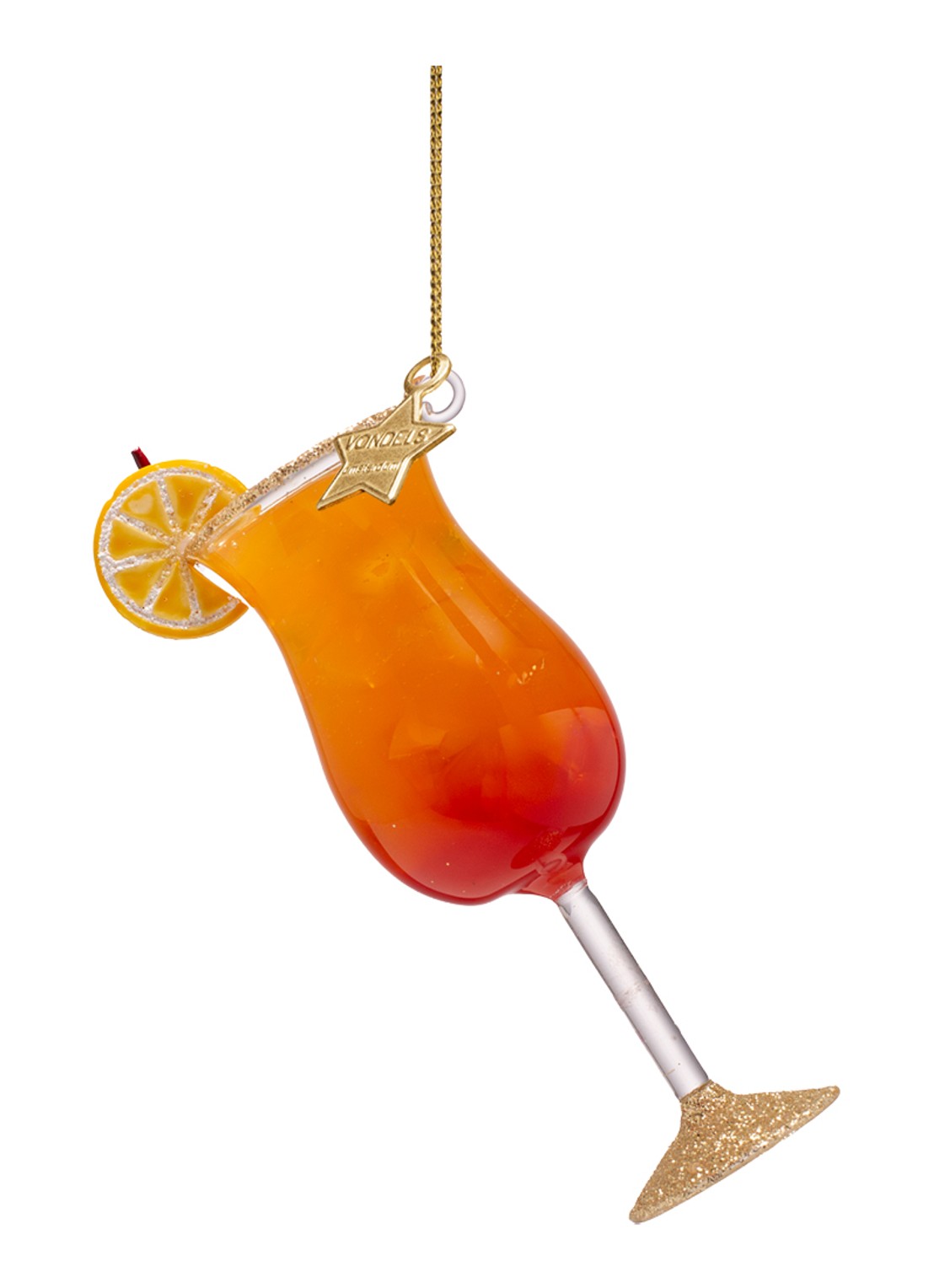 Vondels Sex on the Beach Cocktail kersthanger 10,5 cm - achterkant 3 orange