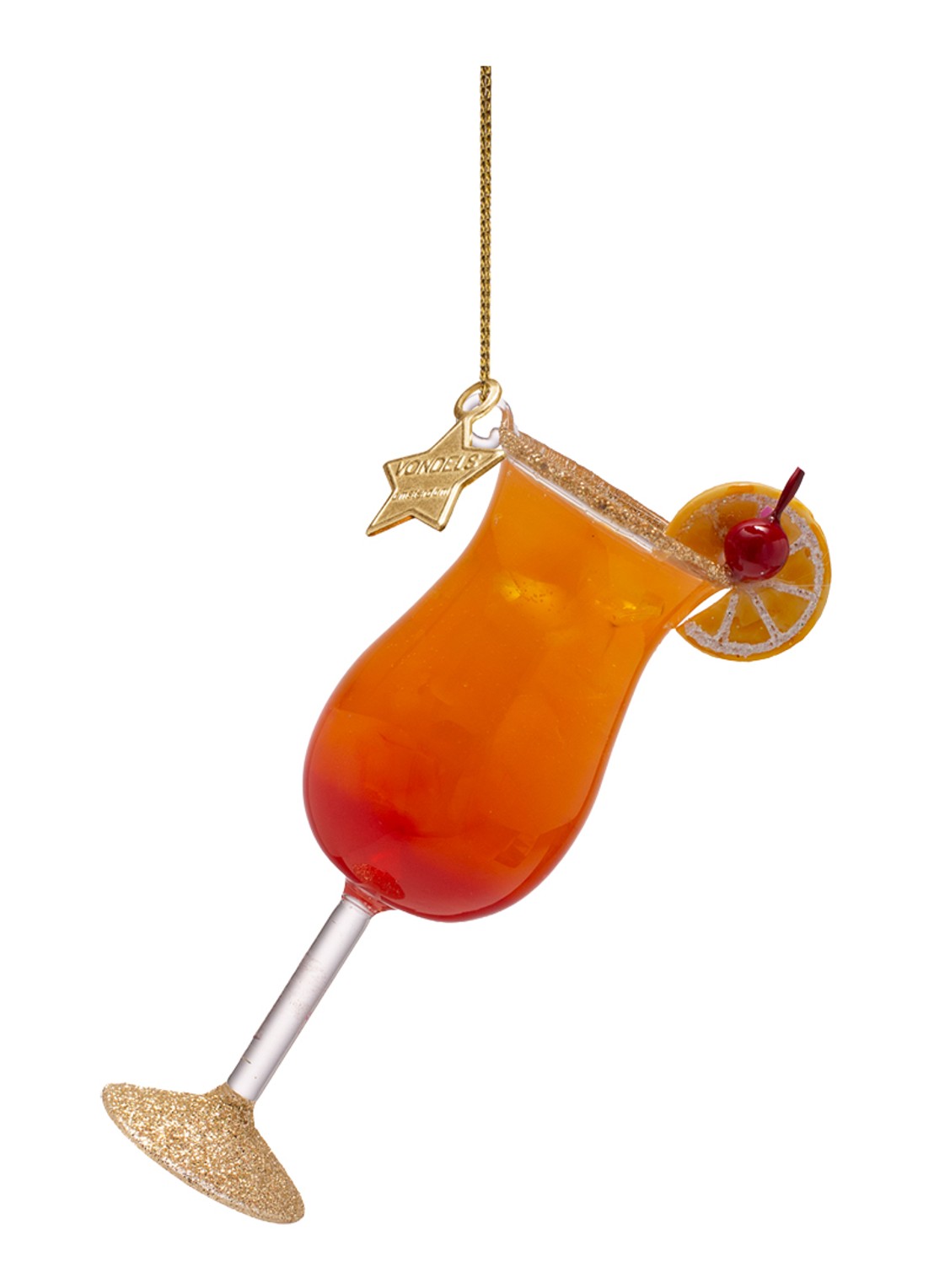 Vondels Sex on the Beach Cocktail kersthanger 10,5 cm - voorkant 4 orange