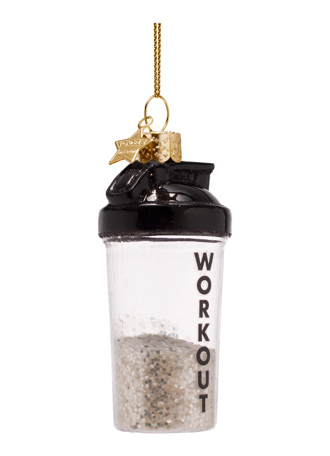 Vondels Shaker Sportfles kersthanger 9,5 cm - voorkant 4 creme