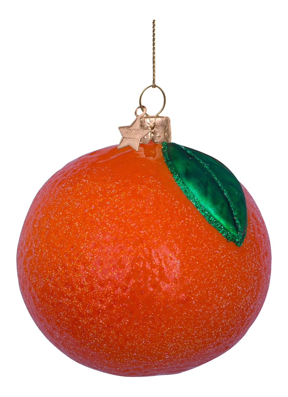 Vondels Sinaasappel kersthanger 7 cm - voorkant orange