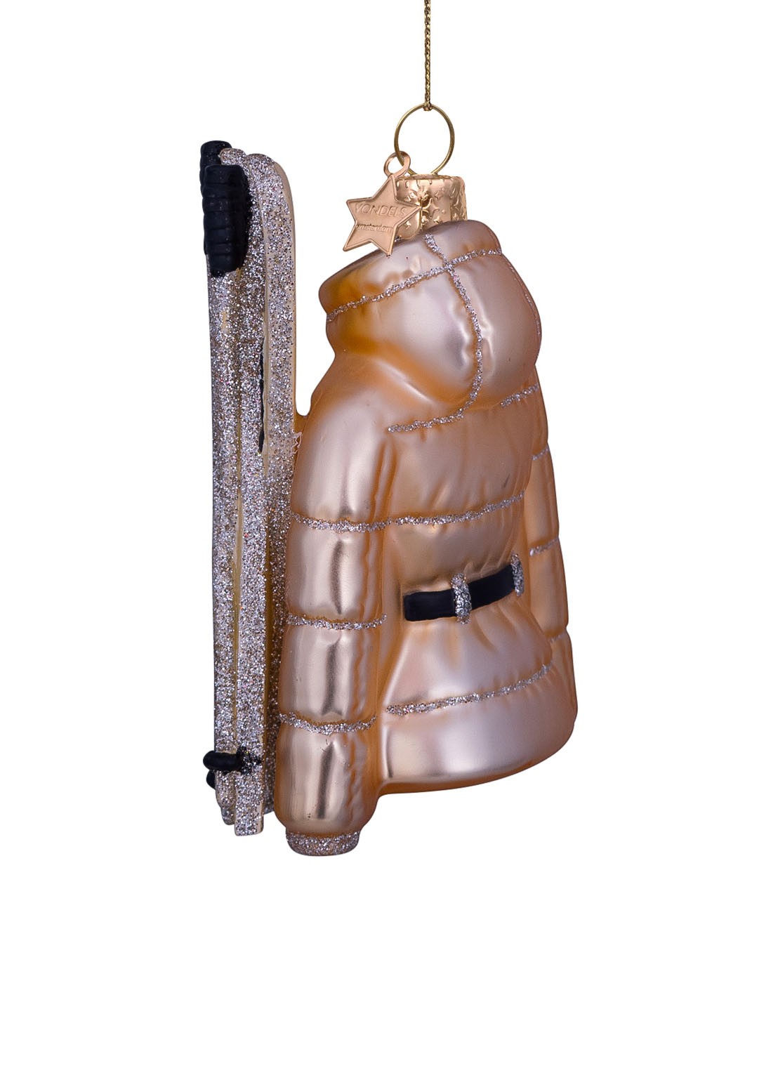 Vondels Ski-jas kersthanger 10,5 cm - detail goud