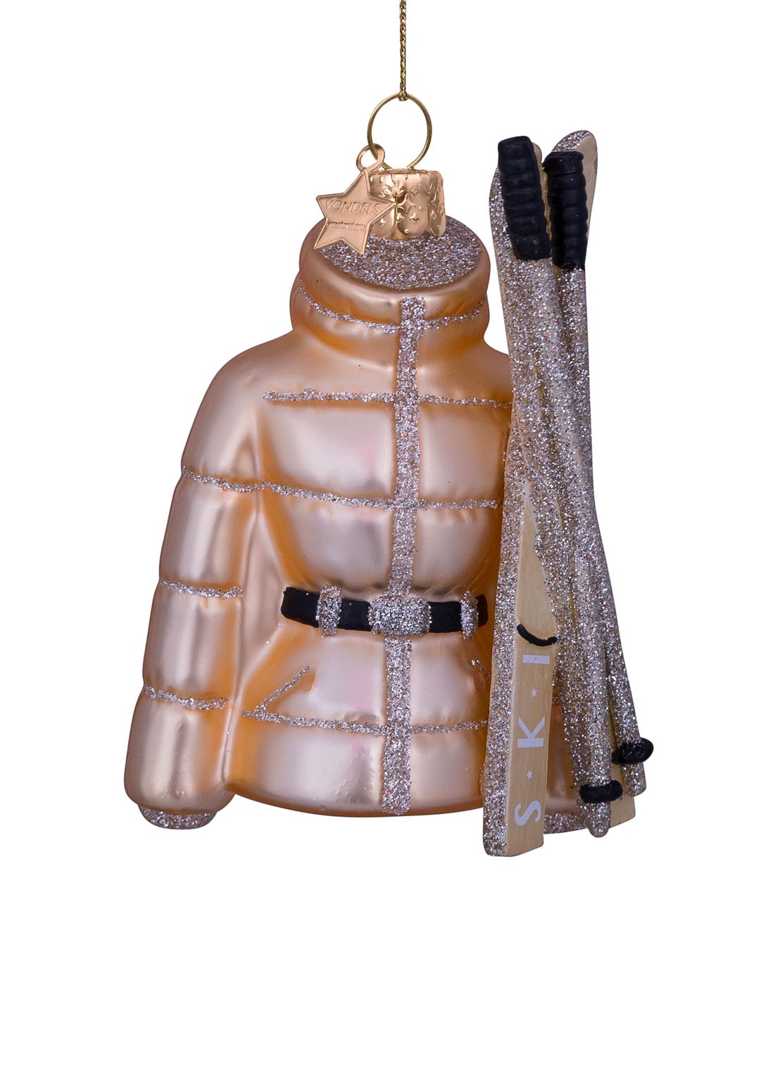 Vondels Ski-jas kersthanger 10,5 cm - voorkant 4 goud