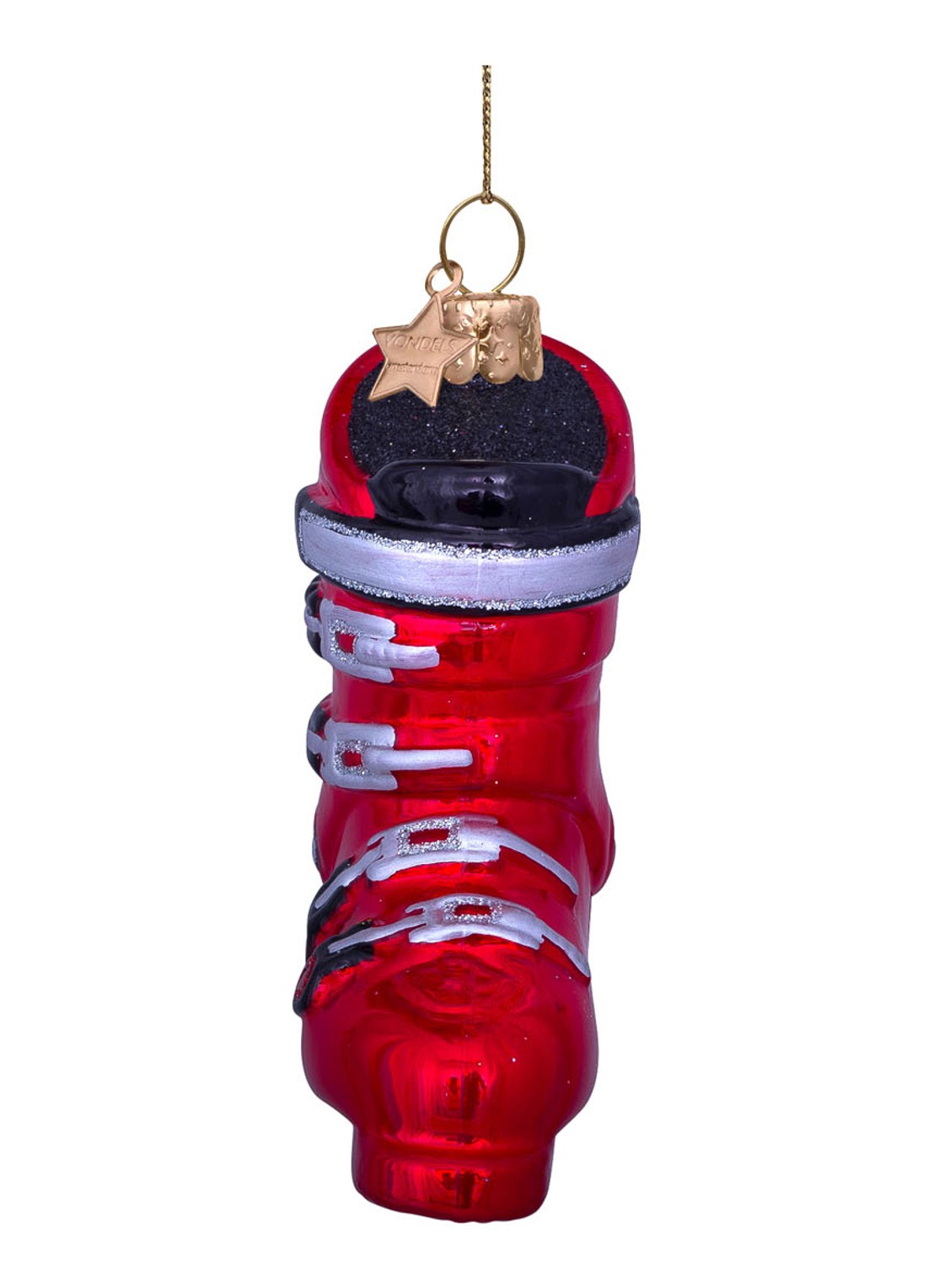 Vondels Ski kersthanger 10 cm - detail 2 rood