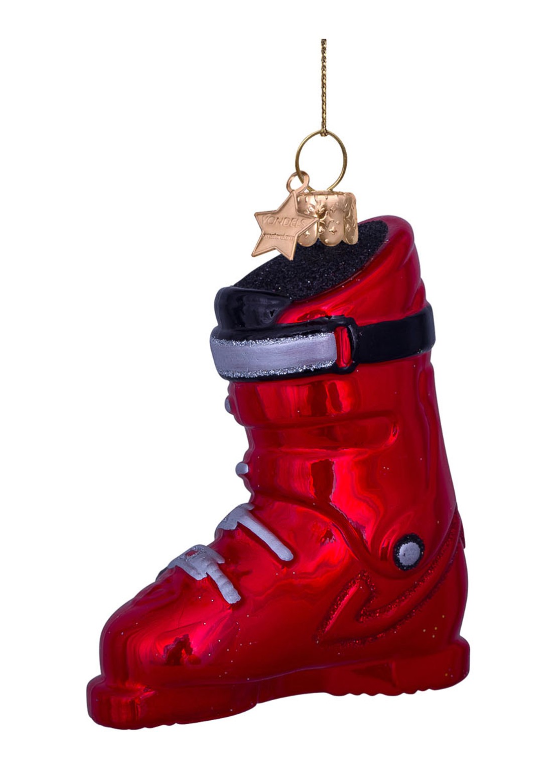 Vondels Ski kersthanger 10 cm - detail 3 rood