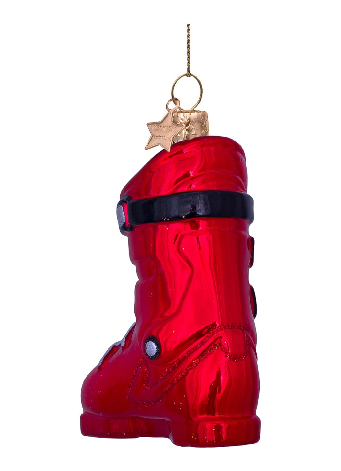 Vondels Ski kersthanger 10 cm - detail 4 rood