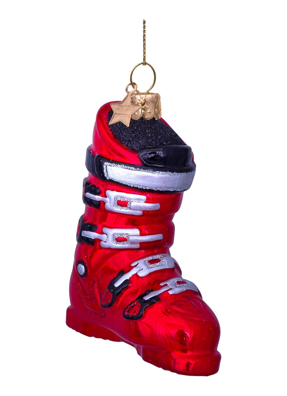 Vondels Ski kersthanger 10 cm - detail 5 rood