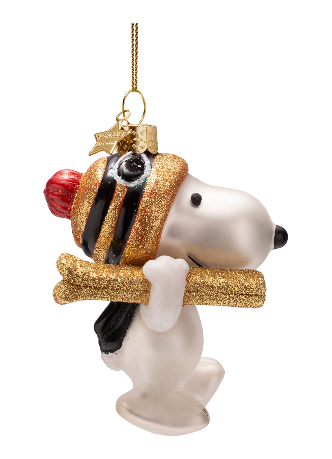 Vondels Skies Snoopy kersthanger 9,5 cm - detail 2 wit