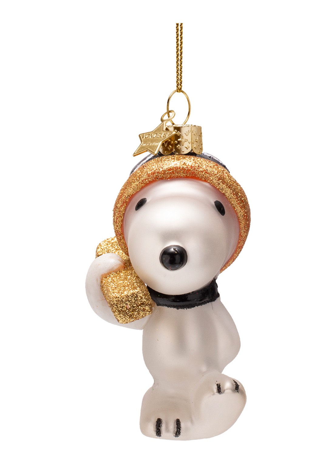 Vondels Skies Snoopy kersthanger 9,5 cm - voorkant 4 wit