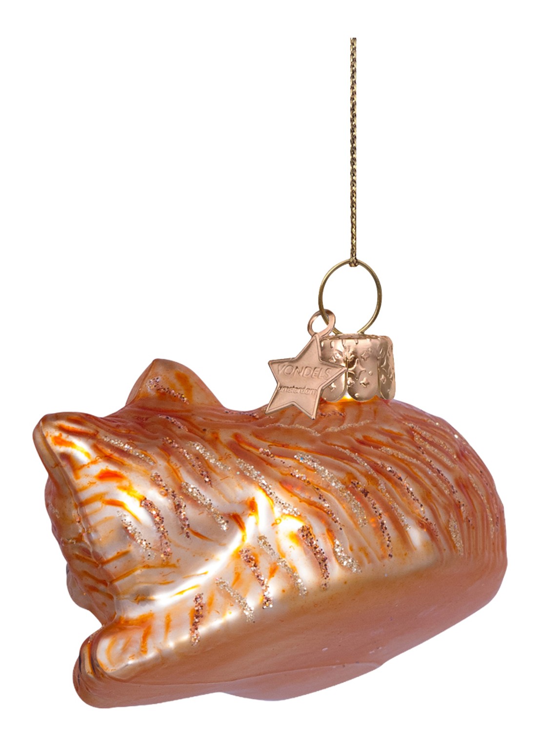 Vondels sleeping cat H3.5cm - achterkant 4 orange