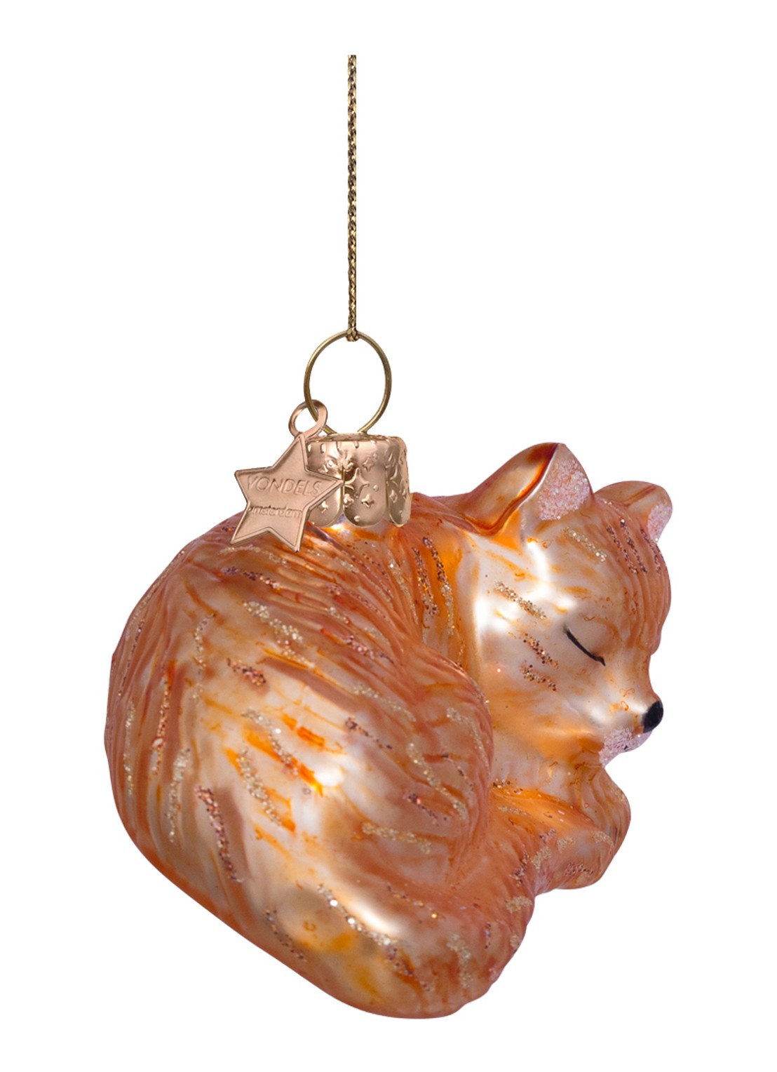 Vondels sleeping cat H3.5cm - detail 3 orange
