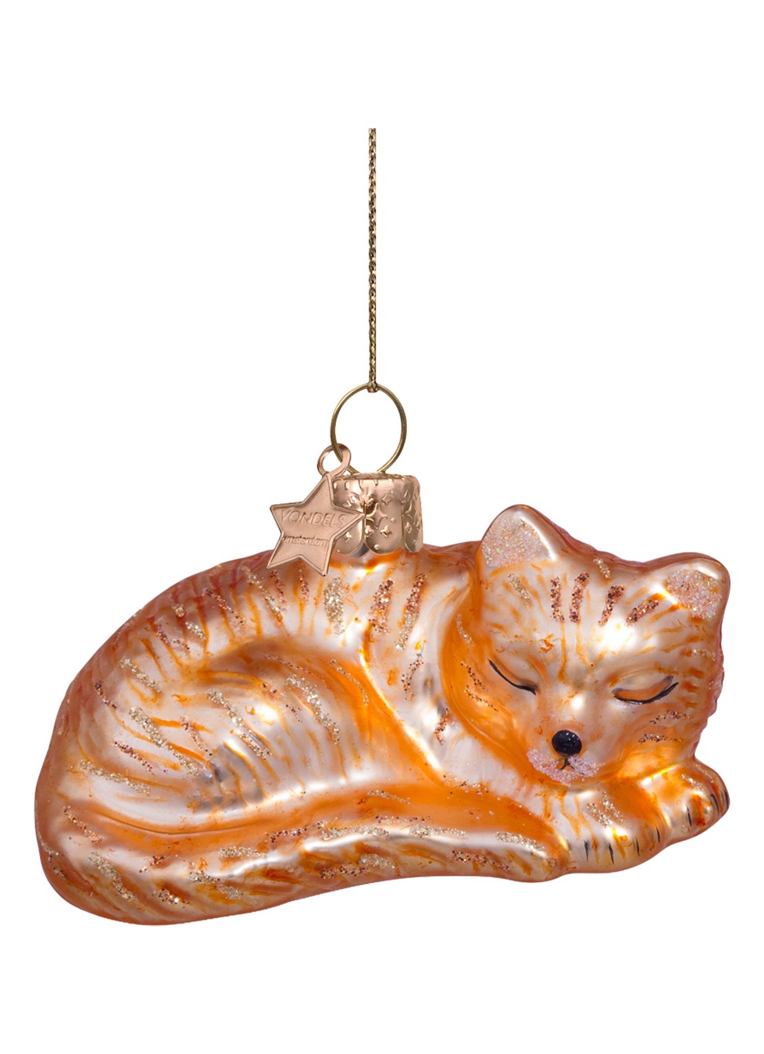 Vondels sleeping cat H3.5cm - voorkant orange