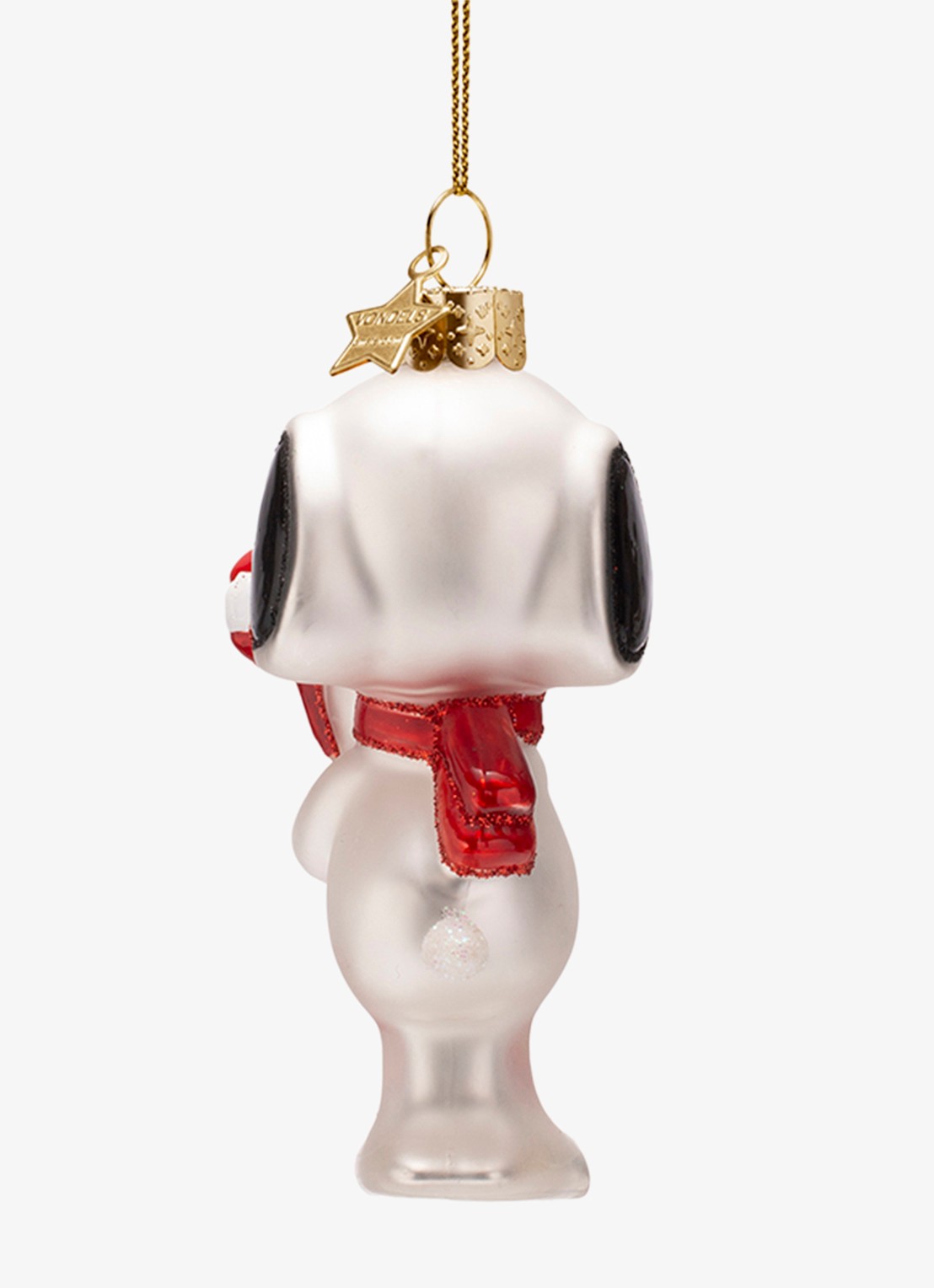 Vondels Snoopy Candy Cane kersthanger 11 cm - achterkant 2 wit