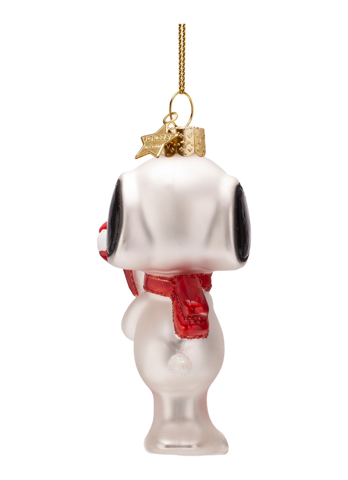 Vondels Snoopy Candy Cane kersthanger 11 cm - achterkant 4 wit