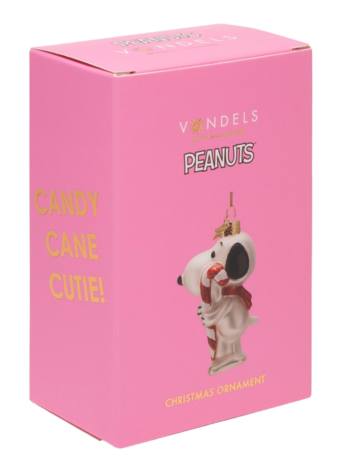 Vondels Snoopy Candy Cane kersthanger 11 cm - detail 3 wit