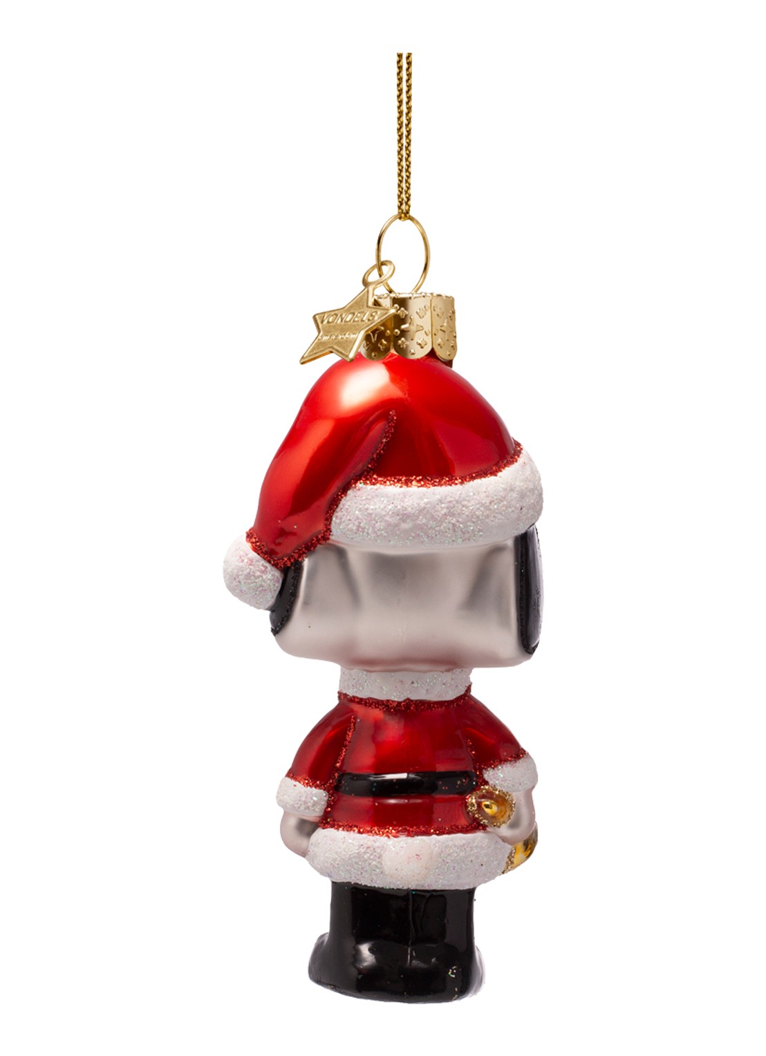 Vondels Snoopy Christmas Outfit kersthanger 11 cm - achterkant 5 rood