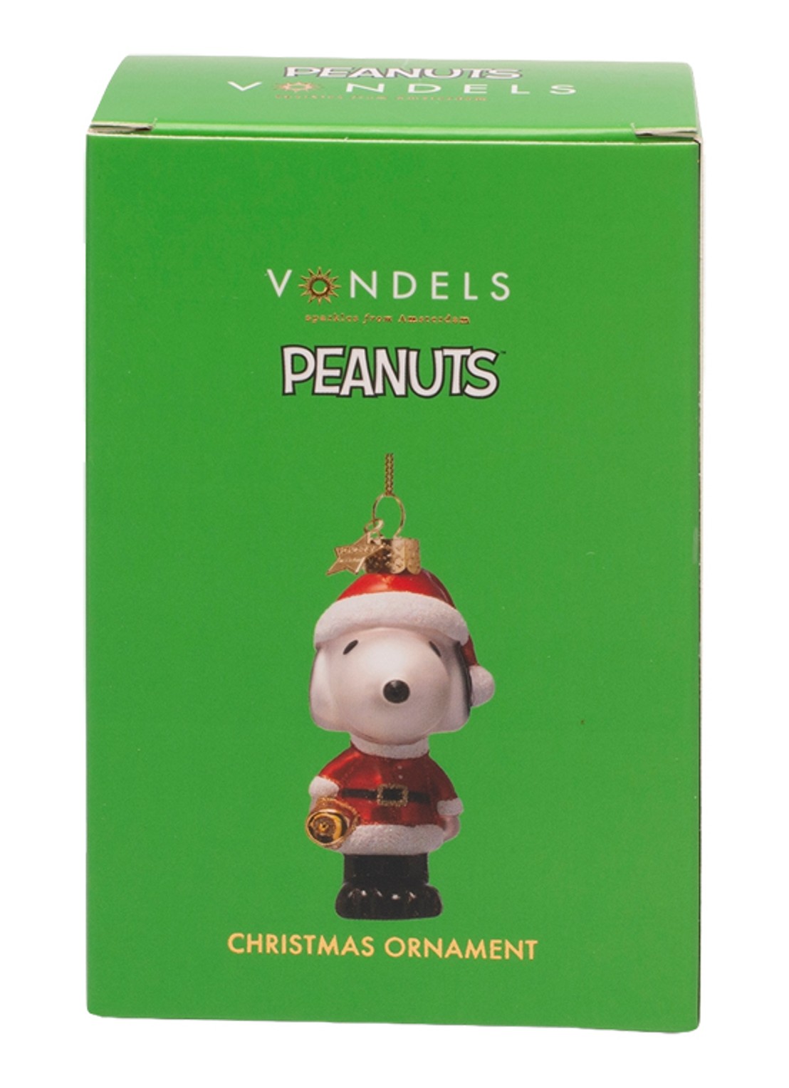 Vondels Snoopy Christmas Outfit kersthanger 11 cm - detail 4 rood