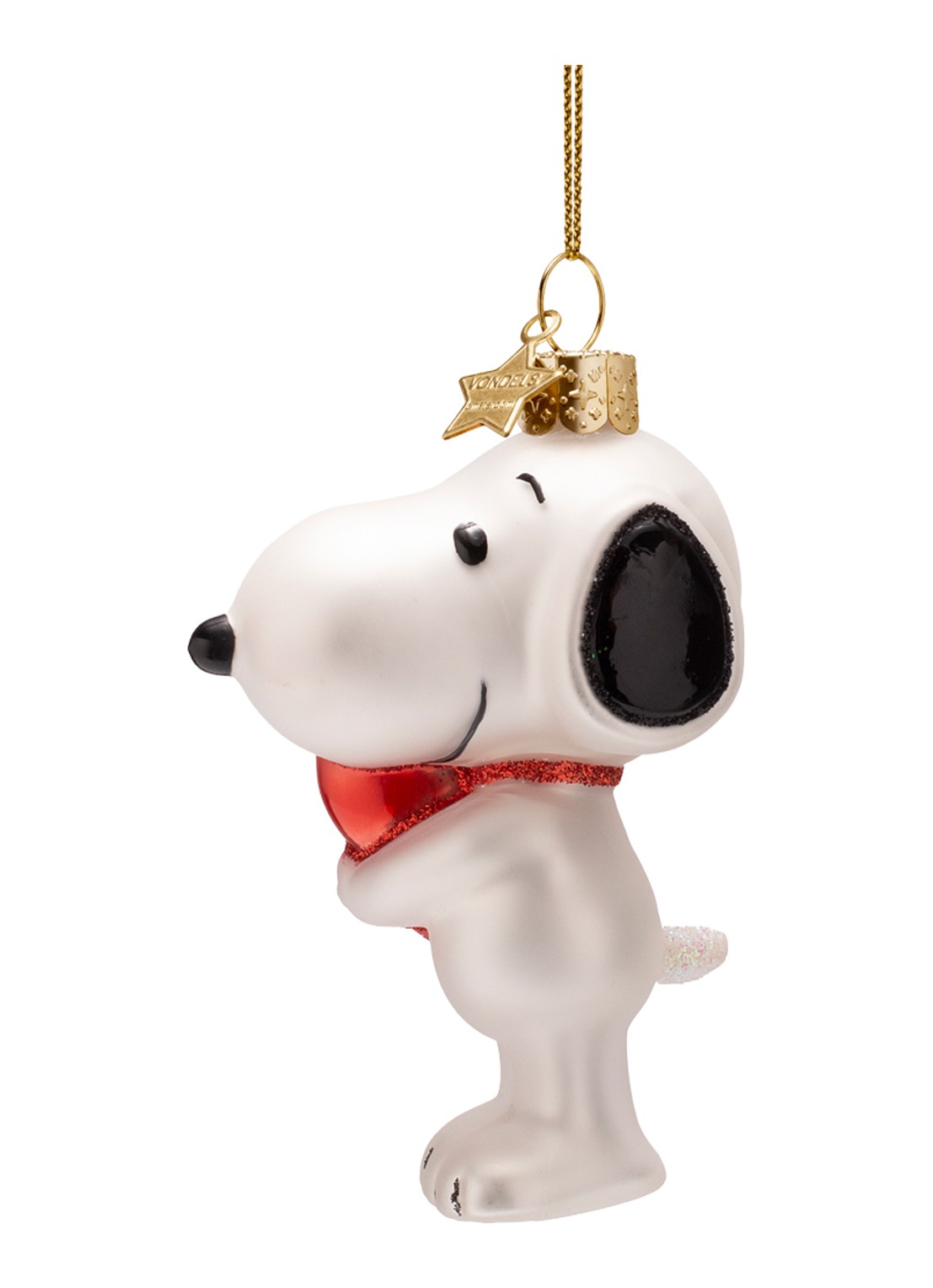 Vondels Snoopy Hart kersthanger 11 cm - detail 2 wit